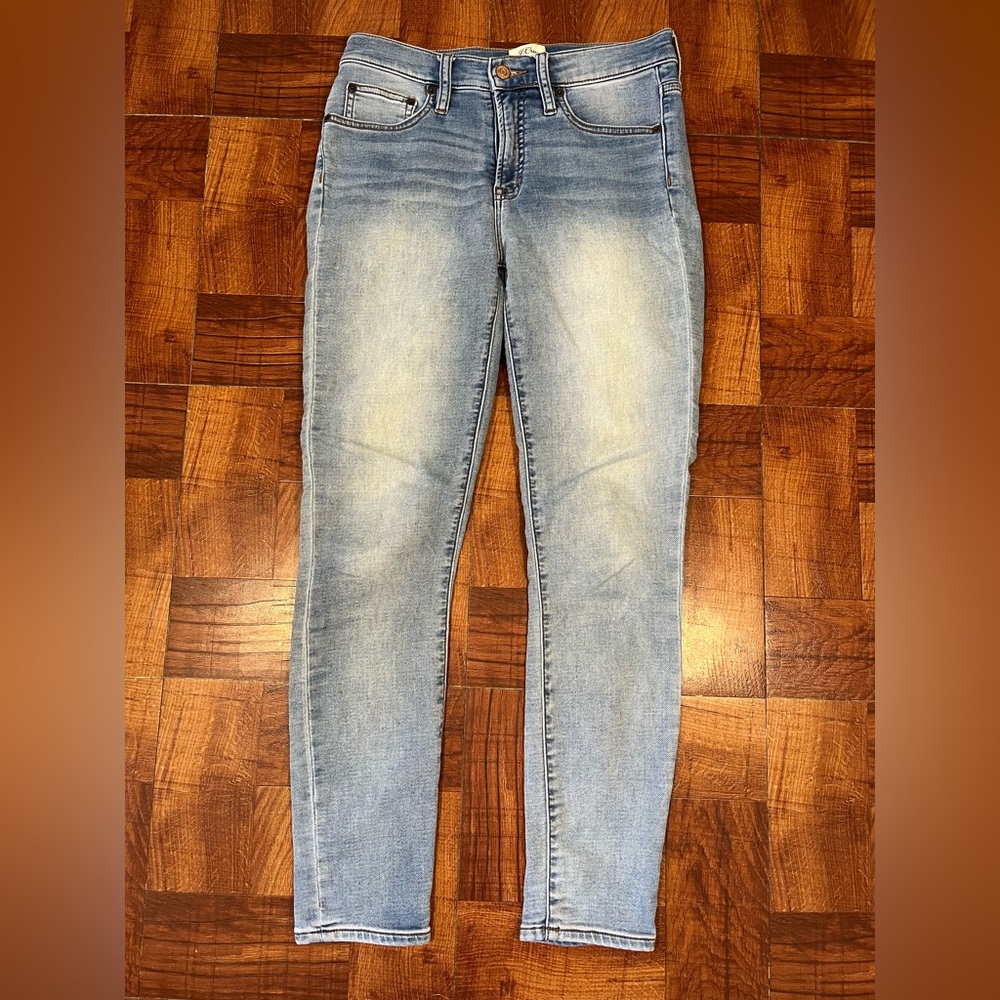 J. Crew High Rise Toothpick Womens Jean in Azure Wash, Size 27